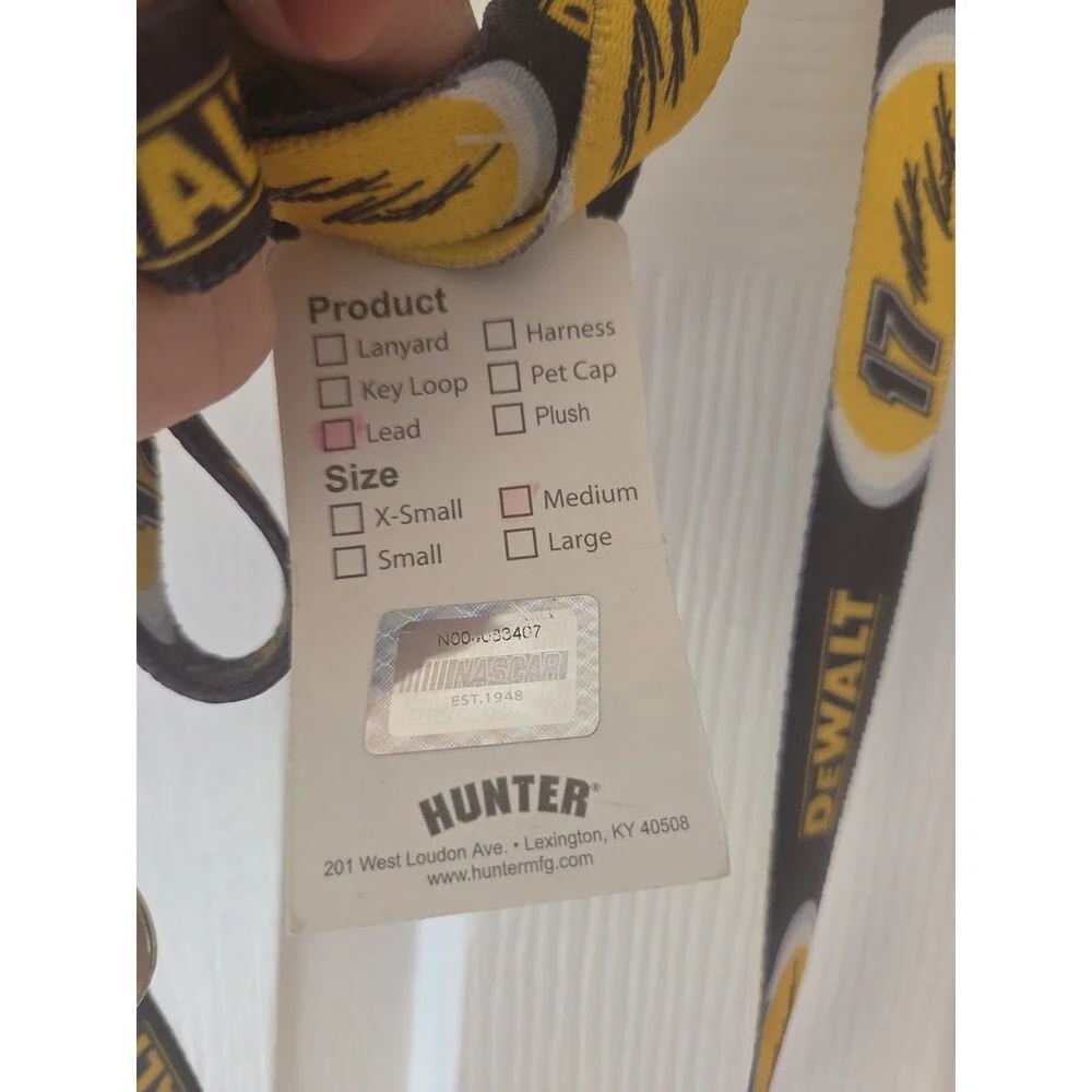 Matt Kenseth #17 Dog Leash NASCAR Dewalt NWT 6 ft Medium Carabiner Clip